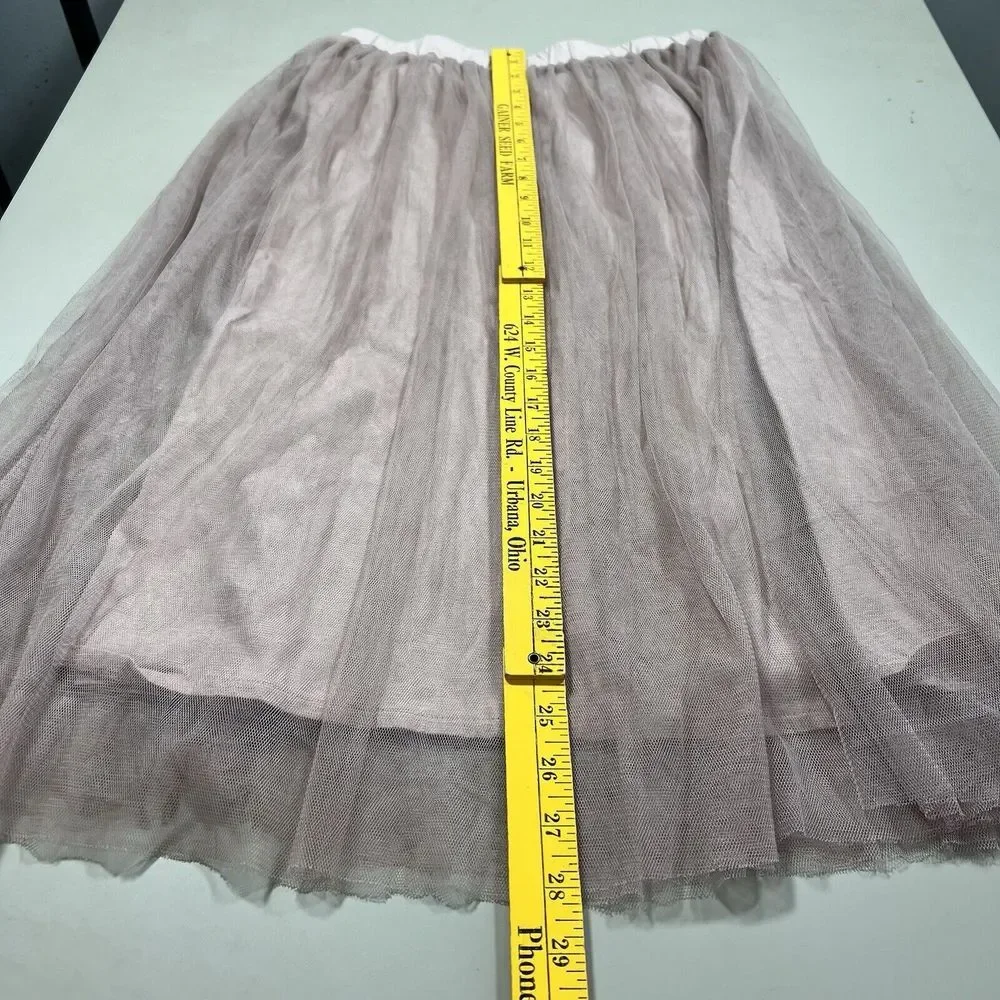 Garnett Hill Womens Mauve Pink Mesh Ballet Midi Skirt XS Fairy WhimsiGoth Grunge